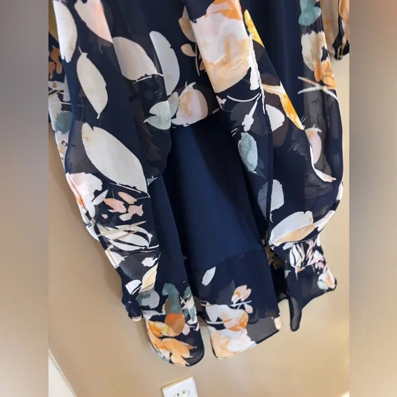 Nine West floral faux wrap dress size 10 - Picture 9 of 14